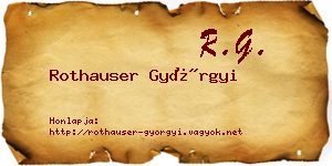 Rothauser Györgyi névjegykártya